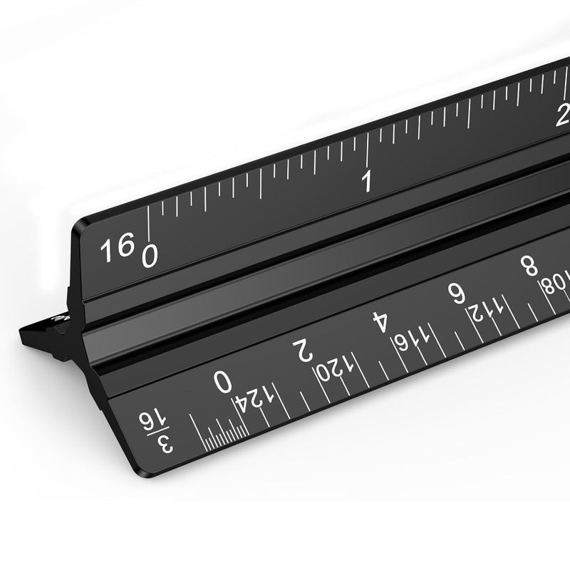 Office High Tech - Professional High-Quality Black Triangular Architect Scale