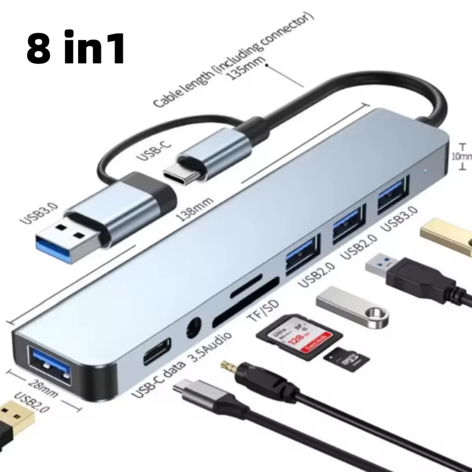 5/7/8 in 2 USB-C Hub with 3.0  - đánh giá và giá Office Xp